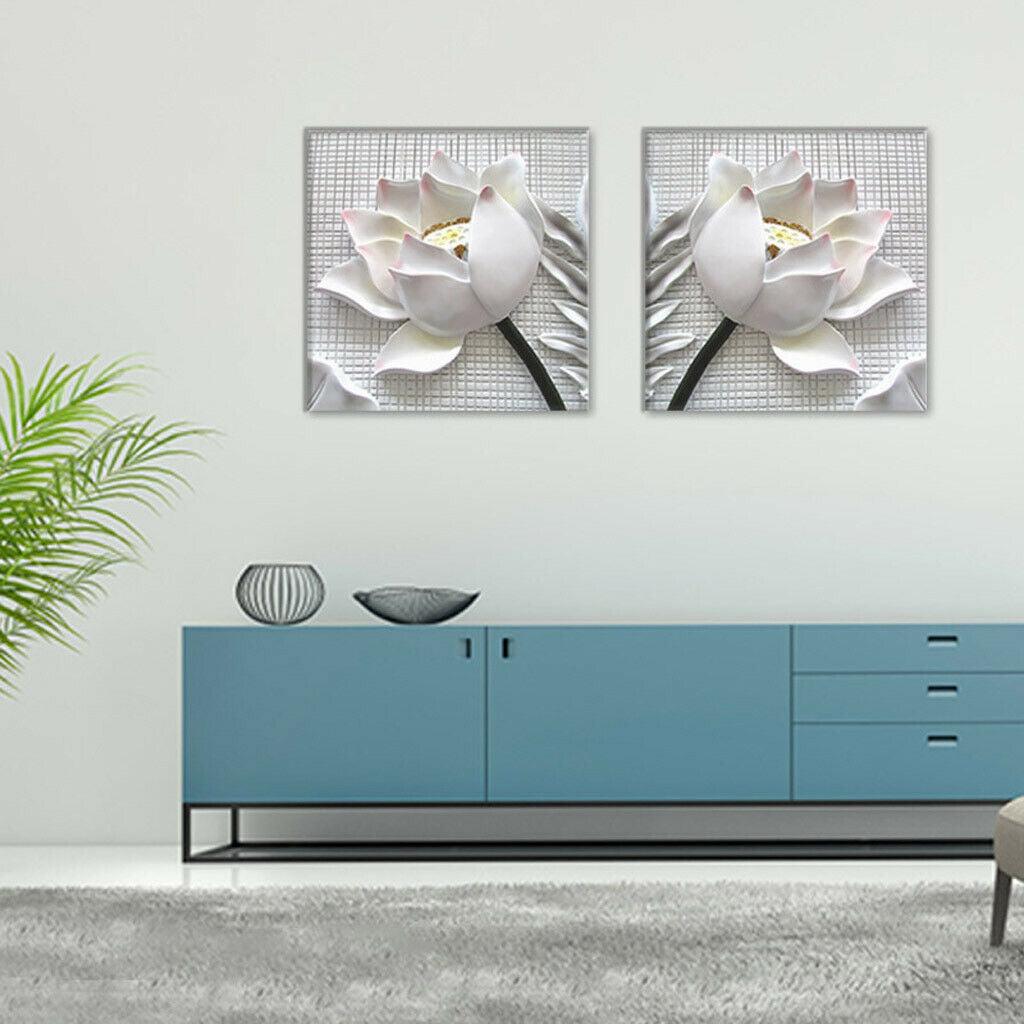 2Pcs Flowers Canvas Print Paintings Wall Decorative Print Art Pictures Frameless Wall Hanging Decorations for Home Office