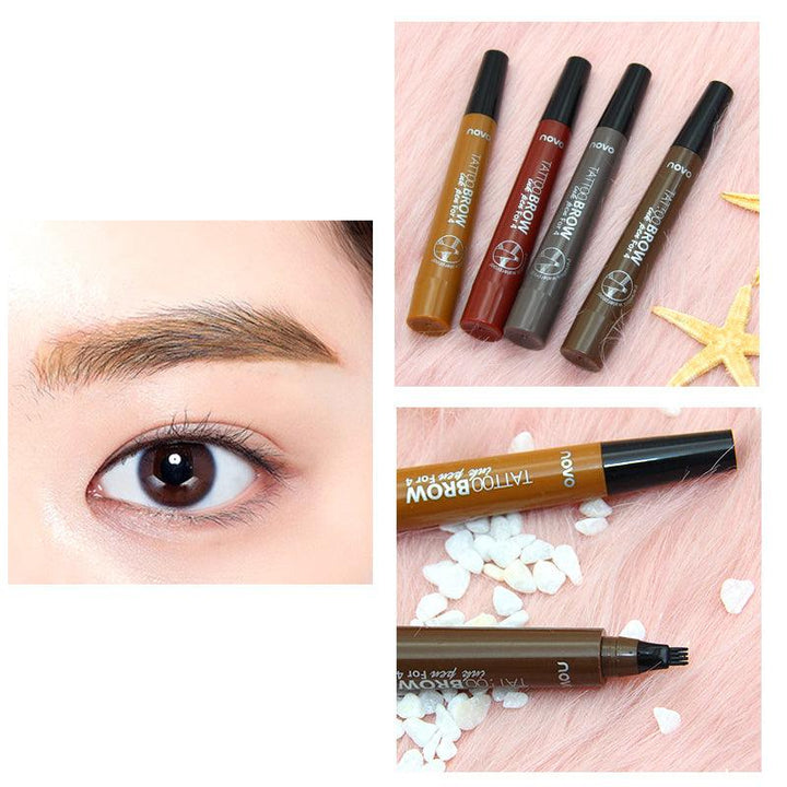 4 Colors Four-bifurcated Liquid Eyebrow Pen Waterproof