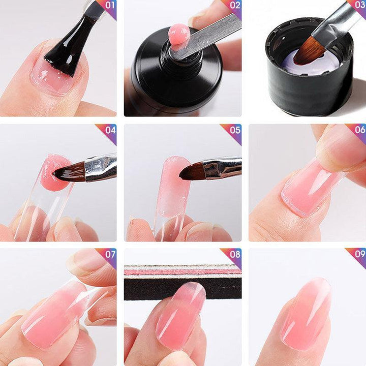 3Pcs Shiny Poly Extension Gel Kit Nails Art Design Semi Permanent UV Gel Manicure Nail Polish Gel Set