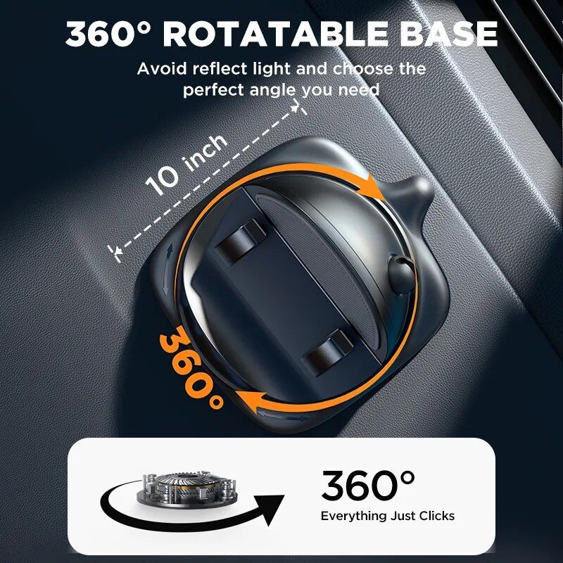 Universal 360¬∞ Rotatable Silicone Car Dash Phone Holder with Cable Management