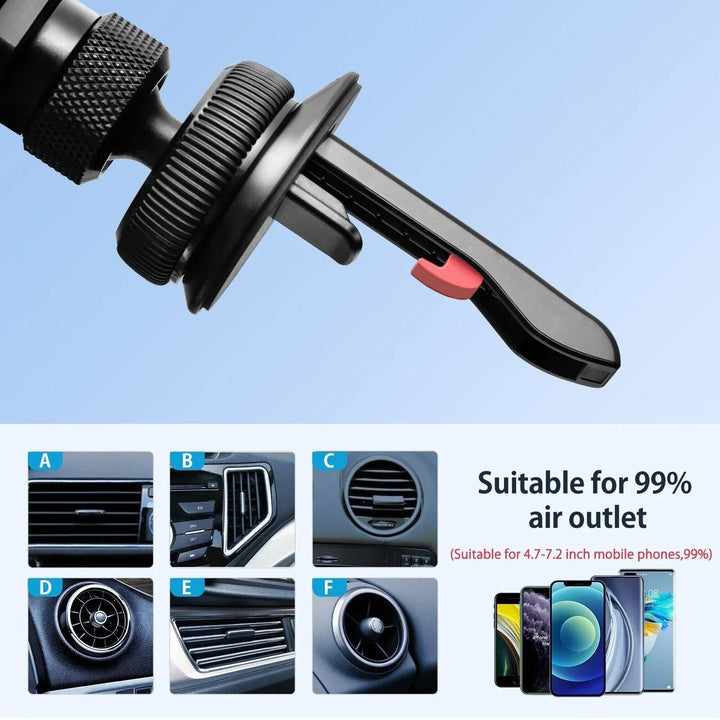 360¬∞ Rotating Alloy Car Phone Mount - Universal Air Vent & Dashboard Gravity Phone Holder