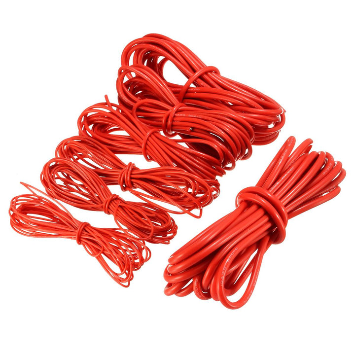 DANIU 5 Meter Red Silicone Wire Cable 10/12/14/16/18/20/22AWG Flexible Cable