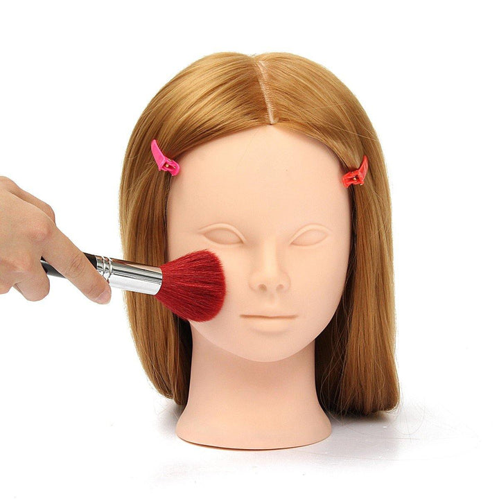 26" Long Hair Training Mannequin Head Model Hairdressing Makeup Practice with Clamp Holder