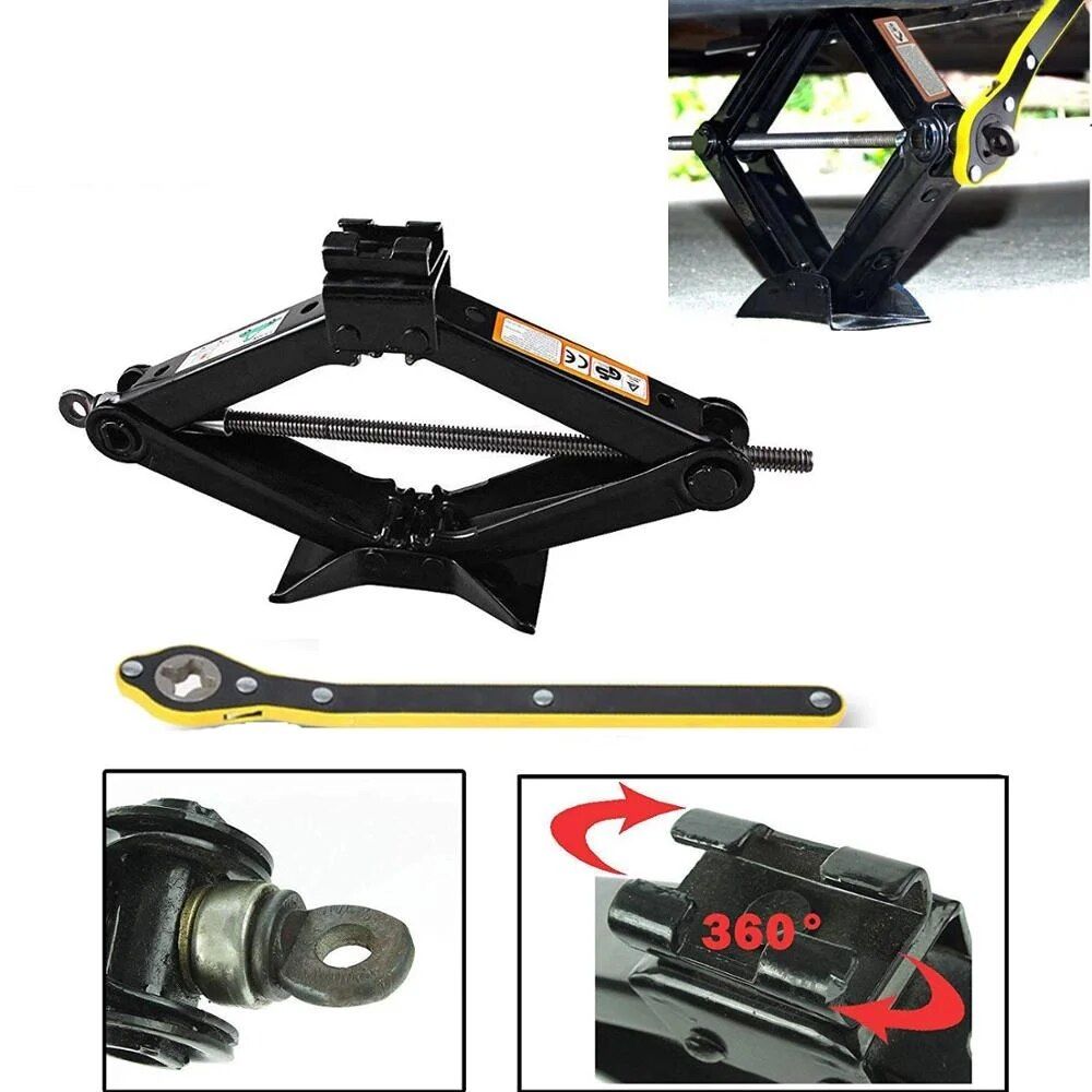 2 Ton Portable Folding Car Jack & Tire Repair Kit