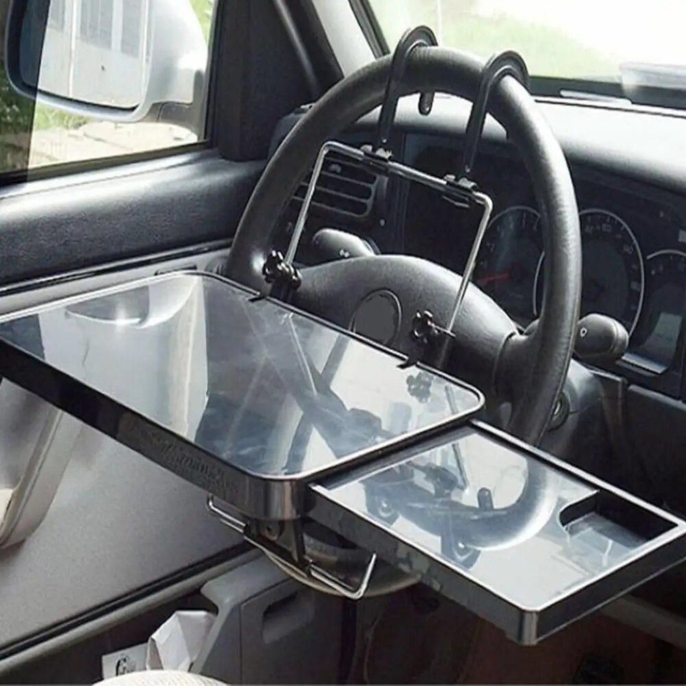 Foldable Car Laptop Desk with Drawer and Drink Holder