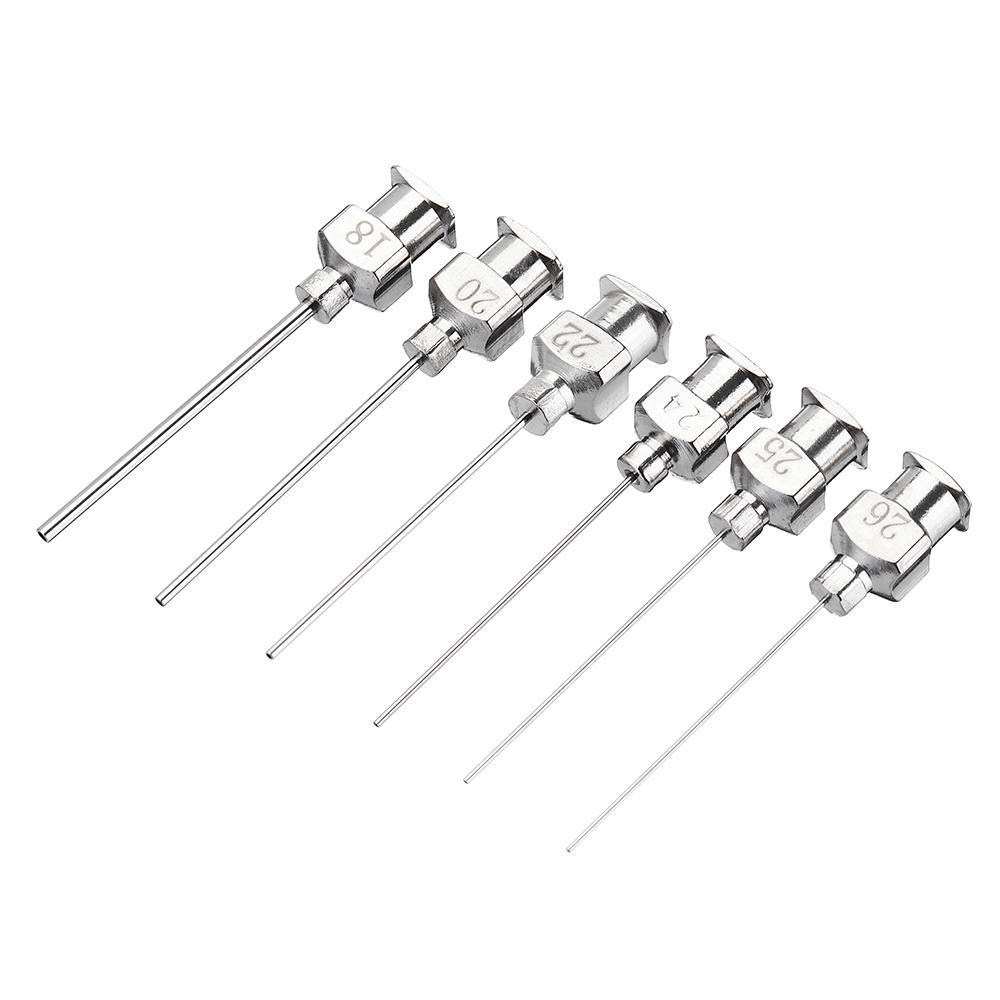 12Pcs/Set 1'' Stainless Steel Blunt Tip Dispensing Needle Luer Lock for Syringe Refilling and Measuring Liquid Industrial Glue Applicator