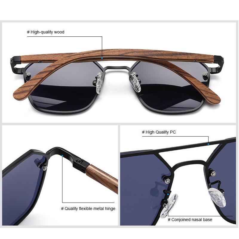 Polarized Wood Frame Sunglasses