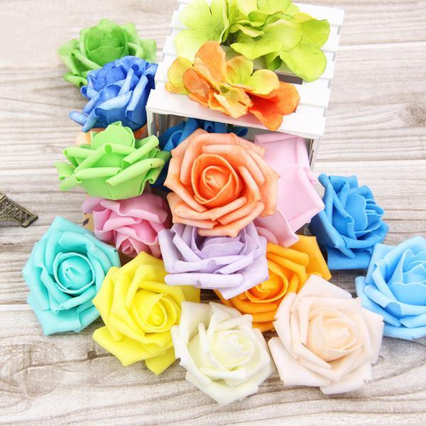 50pcs 7.5cm Artificial Simulation Foam Rose Bouquet Flower Ball Wedding Party Home Decoration