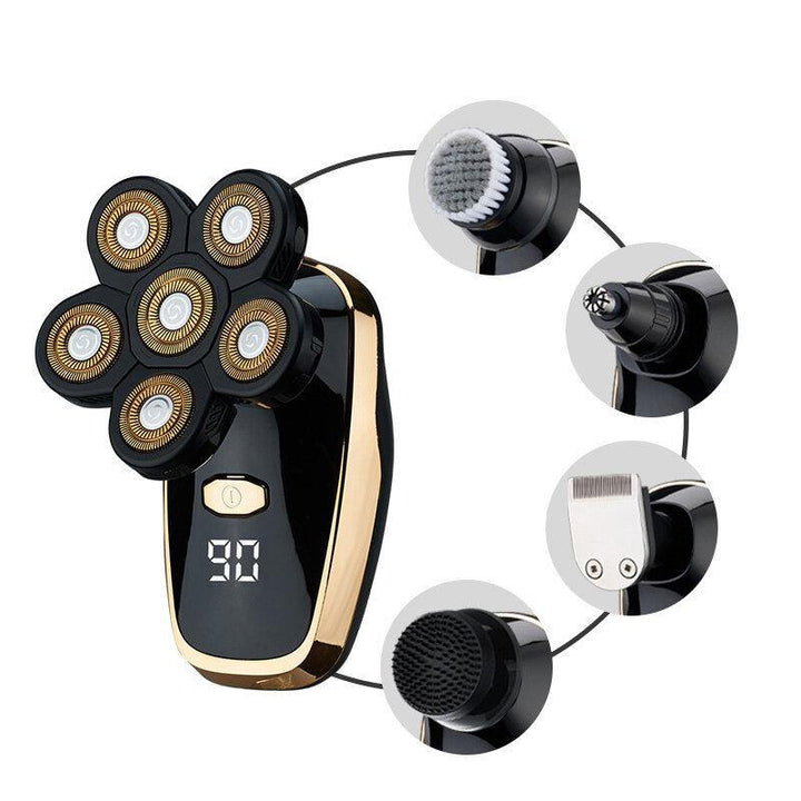 5 IN 1 Rotary Electric Shaver Rechargeable Waterproof Bald Head Shaver Clipper Haircut Machine