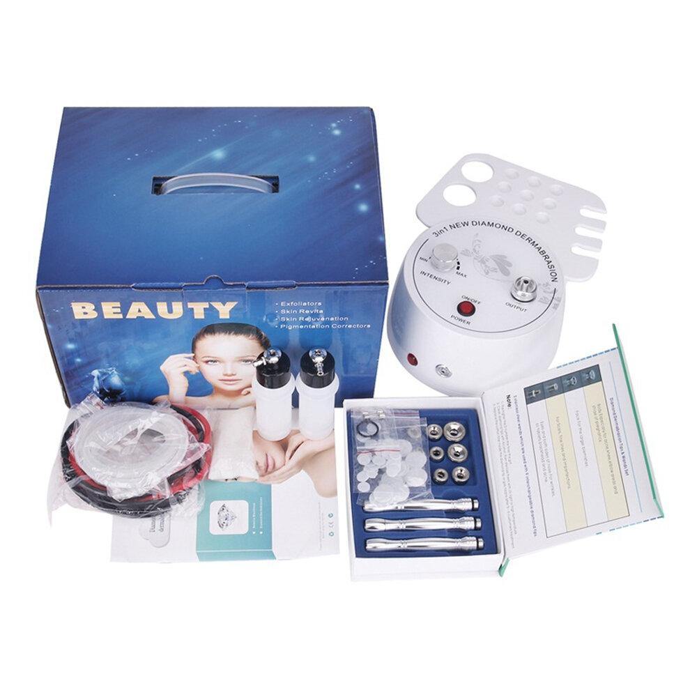 3 in 1 Diamond Microdermabrasion Dermabrasion Machine Facial Beauty Equipment for Skin Peeling Rejuvenation Lifting Tightening Beauty Device Suction Power 0-55cmHg