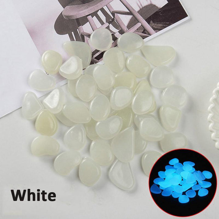 100pcs Luminous Garden Pebbles Gardening Luminous Glow Stones Outdoor Decoration - MRSLM