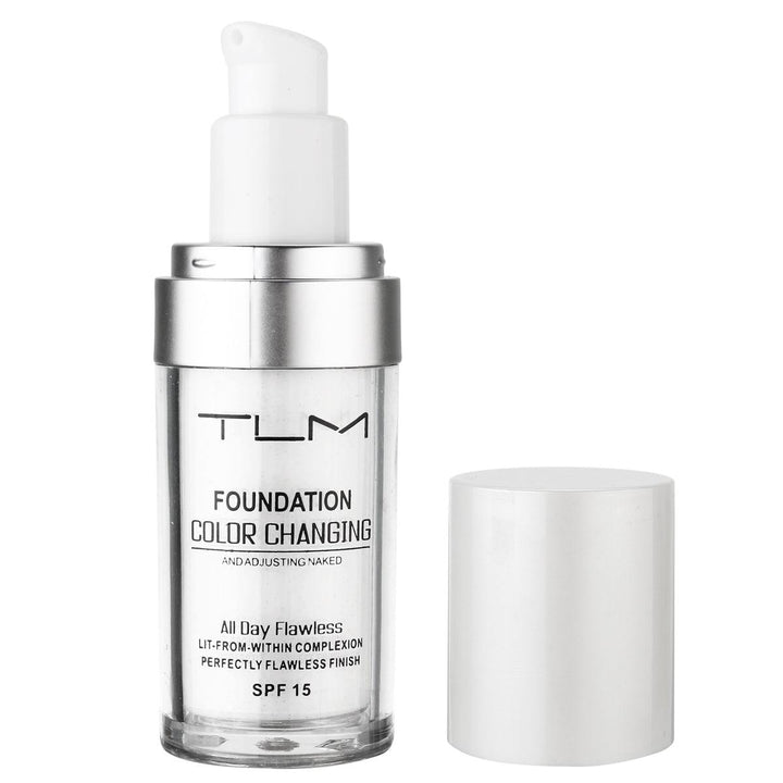 30ml TLM Color Changing Liquid Foundation Makeup - Concealer that Adapts to Your Skin Tone with Blending