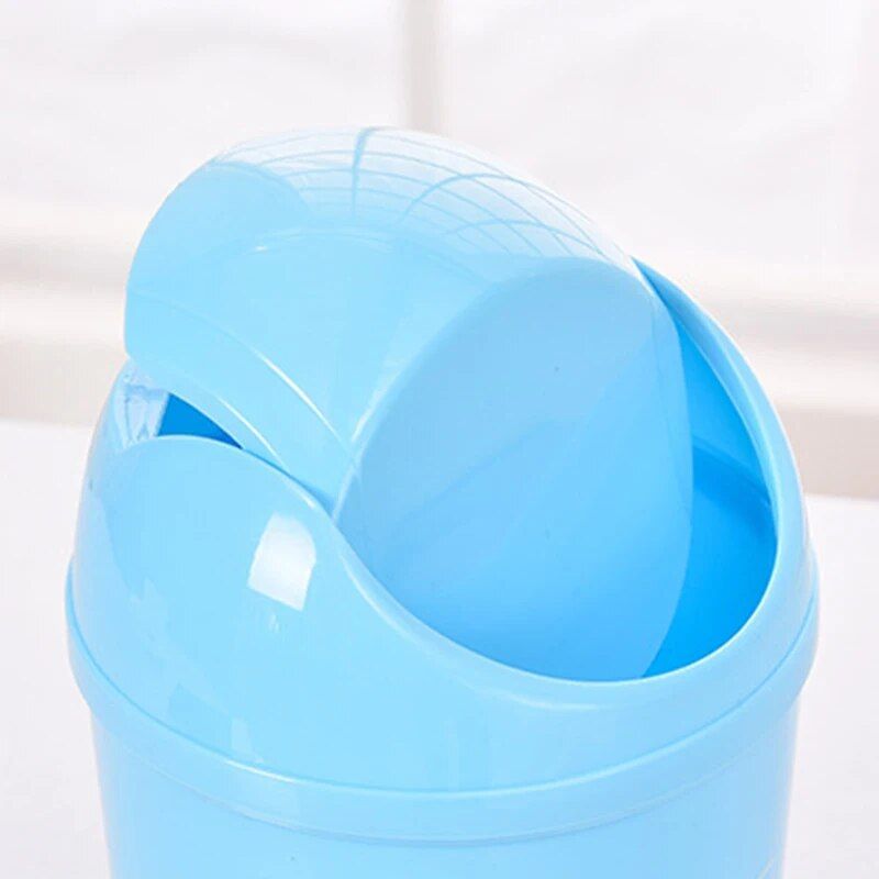 Compact Rolling Lid Mini Trash Bin - Portable Garbage Can for Car & Desk