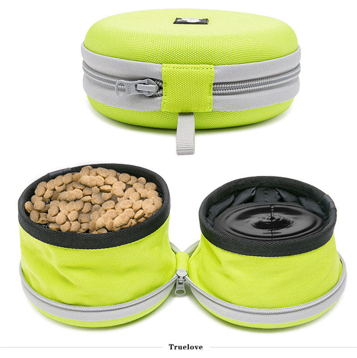 Collapsible Double Dog Bowl for Food and Water