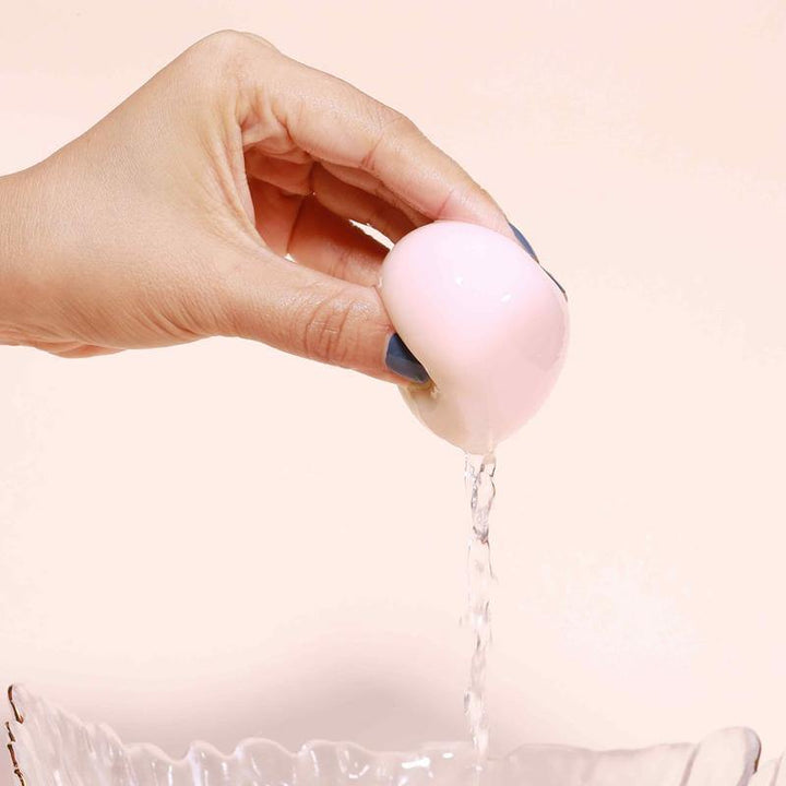 3PCS/SET makeup puff  sponge by WODWOD pink color peach shape with smile printing wet dry use maekup water drop sponge