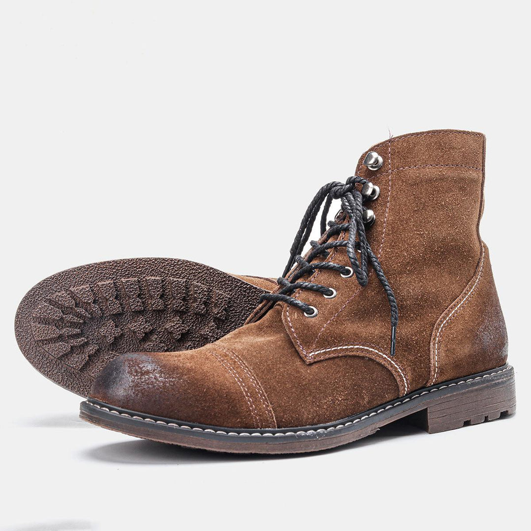 Martin Boots Top Layer Cowhide Suede Tooling