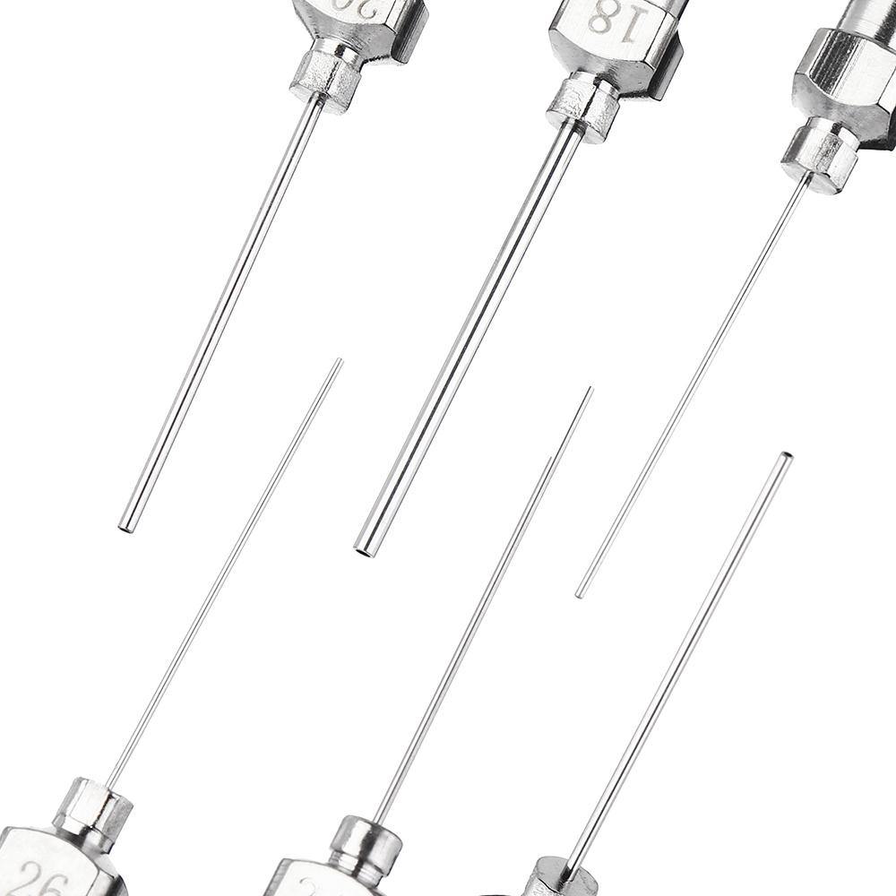 12Pcs/Set 1'' Stainless Steel Blunt Tip Dispensing Needle Luer Lock for Syringe Refilling and Measuring Liquid Industrial Glue Applicator