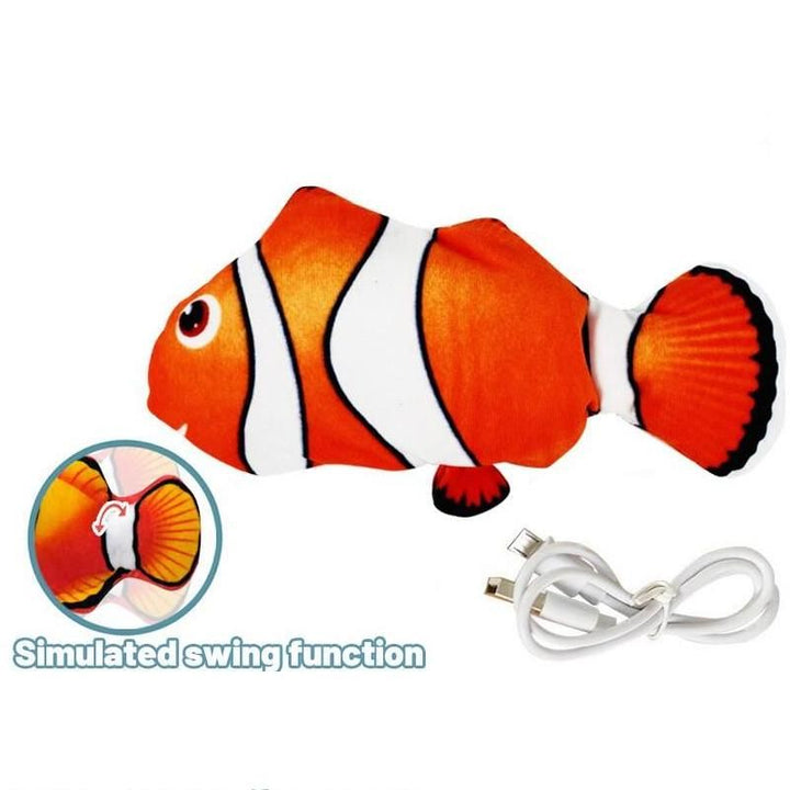 Interactive 3D Plush Fish Toy for Cats