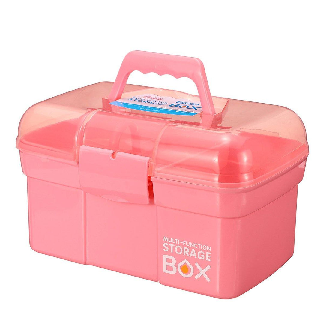 27√ó17√ó17cm Mini HandHeld Double Deck Manicure Tools Storage Case Box Parts Storage Box