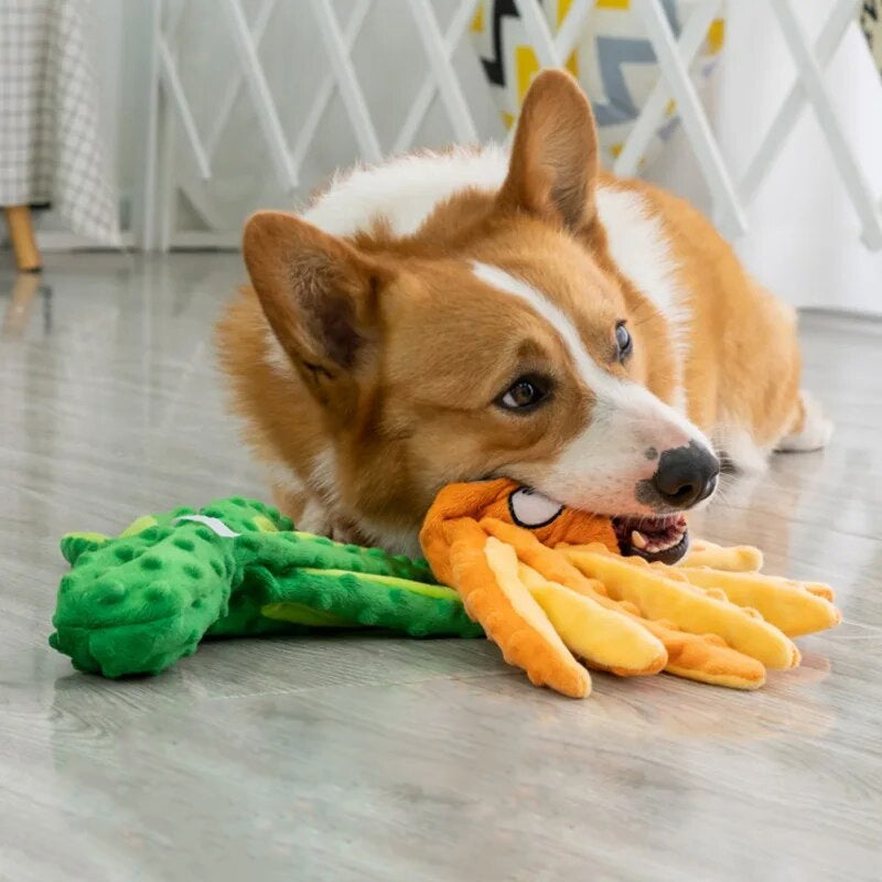 Interactive Octopus Plush Squeak Toy for Dogs