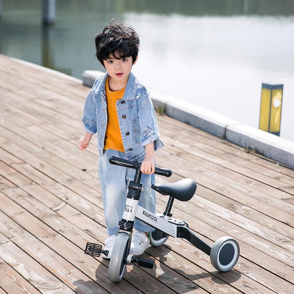 KIWICOOL 3in1 No Pedal Balance Bike & Kids Beginner Rider Training Walker Bicycle & Baby Tricycle Bike Scooter For 1.5/2/3/4/5 Year Old Children