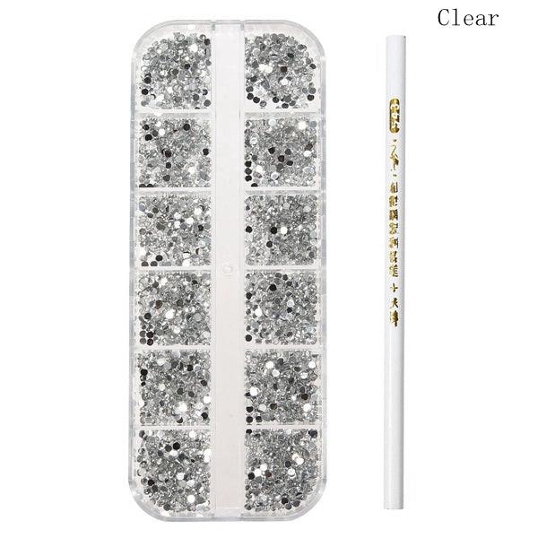 3D Round Glitter Rhinestone Bead Wax Picker Pencil Diamant Gems Manicure Nail Art Tool - MRSLM