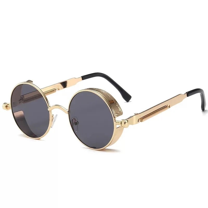 Luxury Steampunk Round Sunglasses for Men and Women