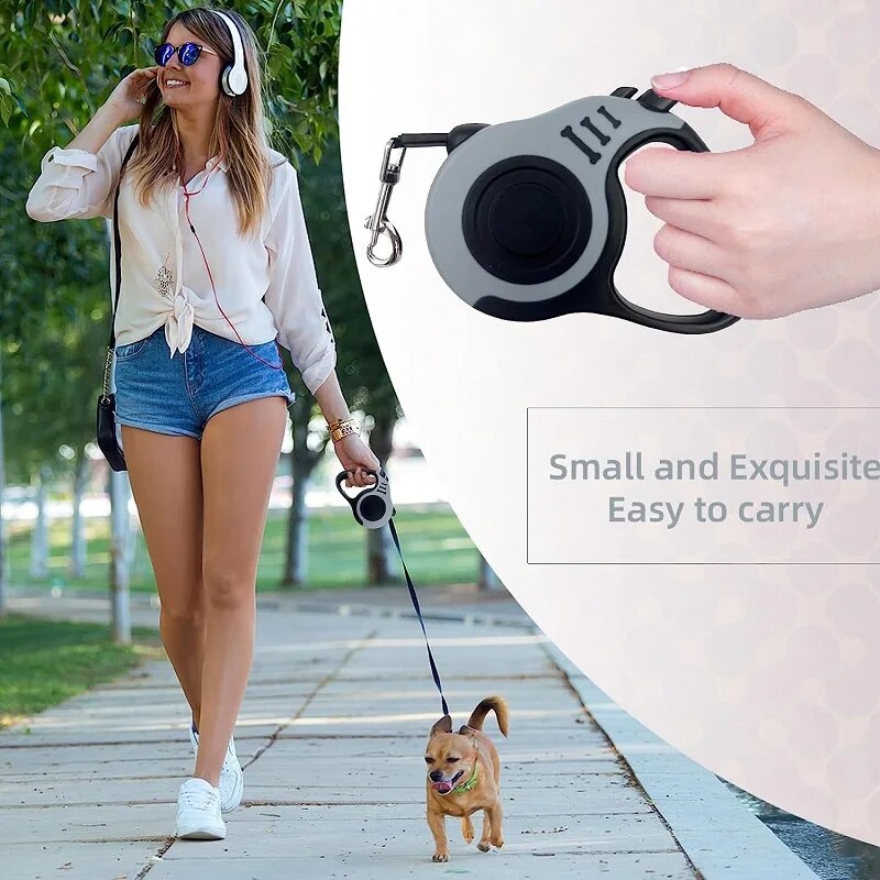 Retractable Nylon Dog Leash: Durable, Automatic, and Stylish