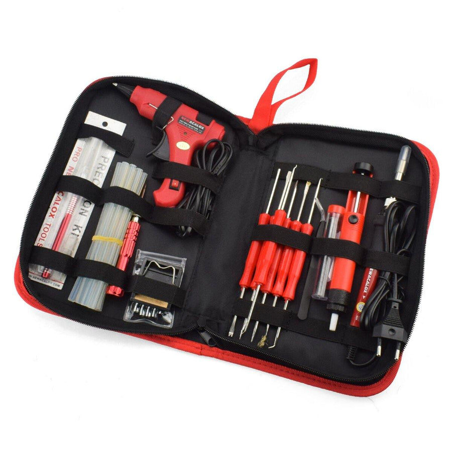 220V/110V 60W DIY Adjustable Temperature Electric Soldering Iron Welding Kit Screwdriver Glue Guns Repair Carving Rework Station Soldering Iron Accessorieswith Kit Bag - MRSLM