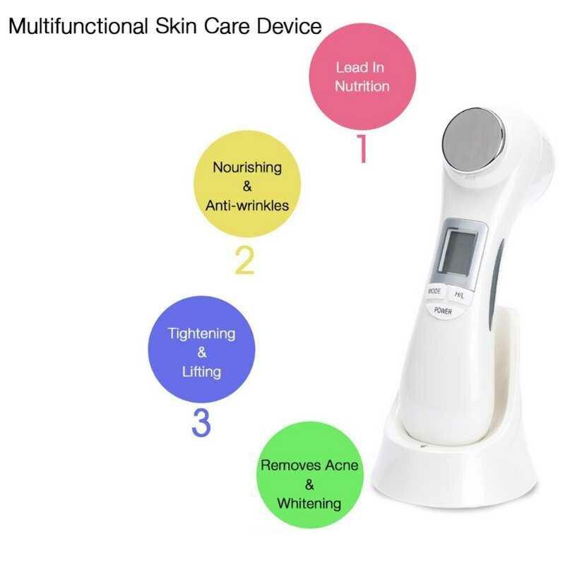 LED RF Photon Therapy Wrinkle Remover Face Lifting Machine Ultrasonic Massage Skin Rejuvenation Facial Beauty Equipment