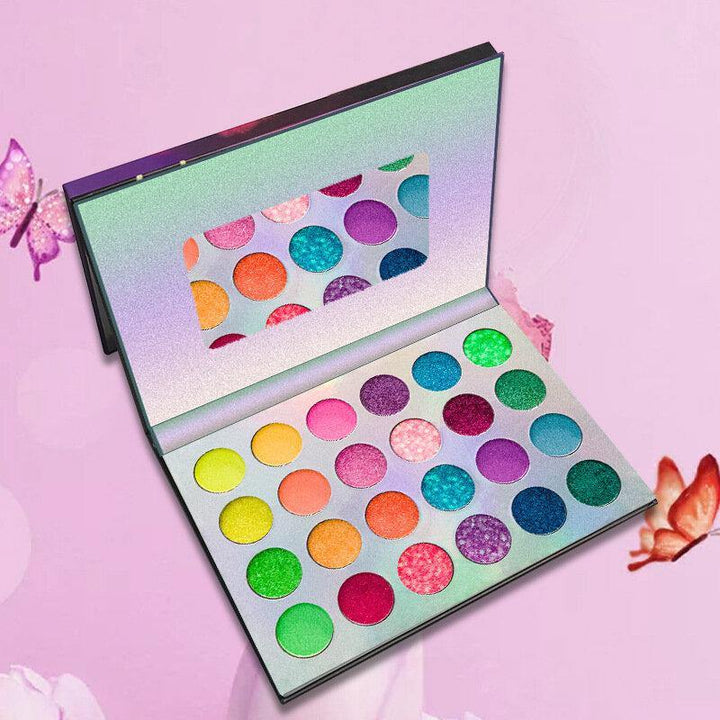 24 Colors Waterproof Glow Eyeshadow Palette Eyeshadow Palette Neon Glow in The Dark Luminous Eyeshadow for Festivals/Party/Halloween/Christmas