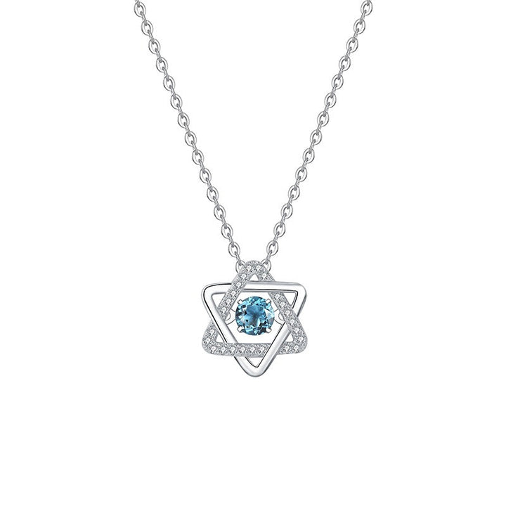 Women's S925 Sterling Silver Natural Topaz Necklace