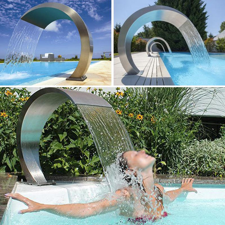 40×20cm Stainless Steel Pool Accent Fountain Pond Garden Swimming Pool Waterfall Feature Faucet