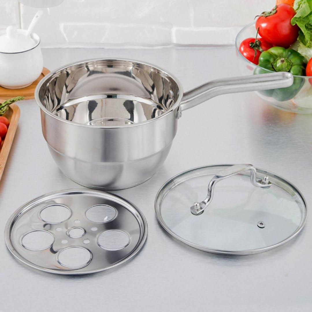 18cm Stainless Steel Steamer Induction Compatible Steamer Rack Milk Pot Cookware