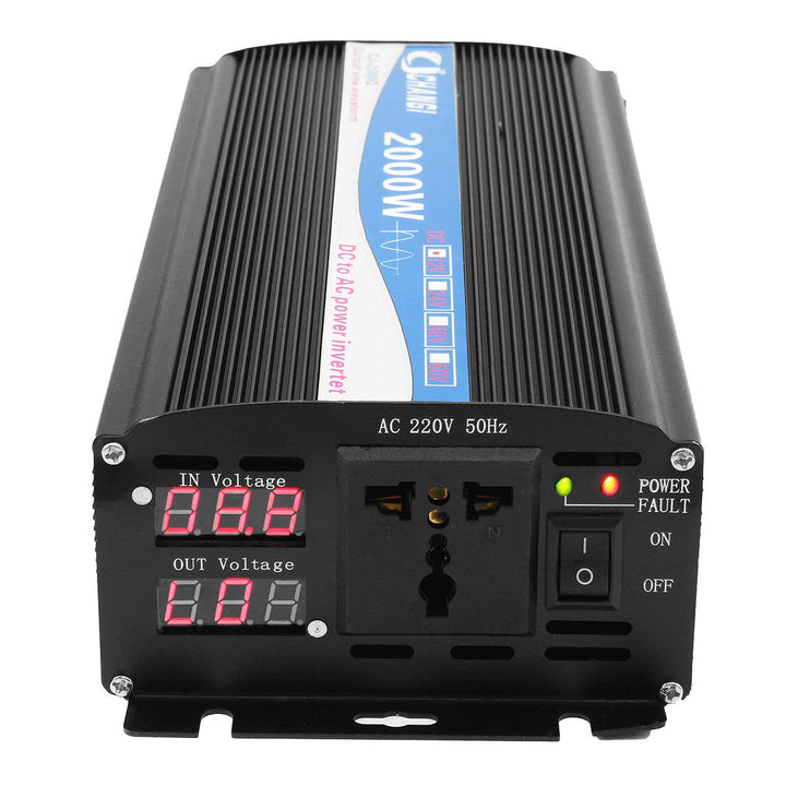 2000W Pure Sine Wave Inverter LED Power Invert 12V DC To 220V AC Power-bank