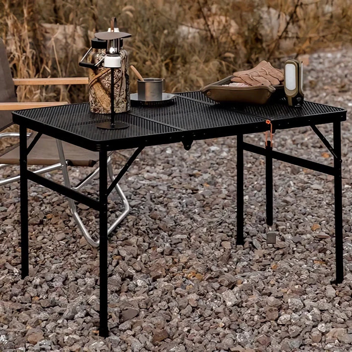 Portable Adjustable Height Folding Aluminum Table for Camping, BBQ, Picnic