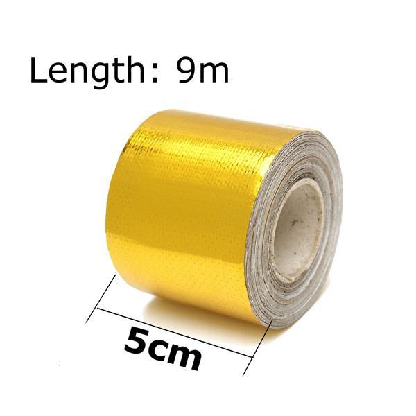 9mx5cm Adhesive Reflective Gold High Temperature Heat Shield Wrap Tape Roll