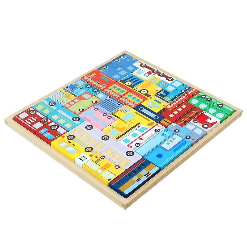 Children's Educational Creative Wooden Three-Dimensional Puzzle Tetris