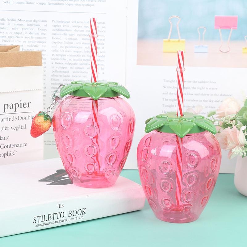 Cartoon Strawberry Straw Cup