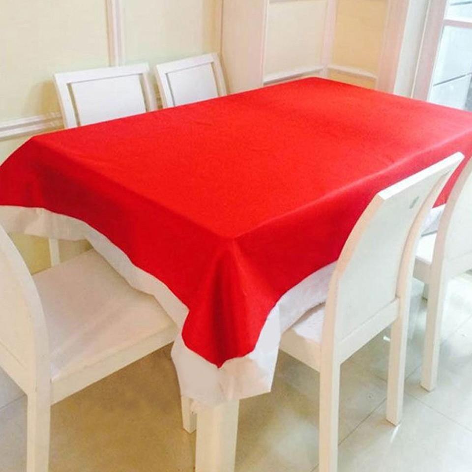 130x180cm Red Chirstmas Non-woven Fabric Table Cloth Christmas Home Party Decor