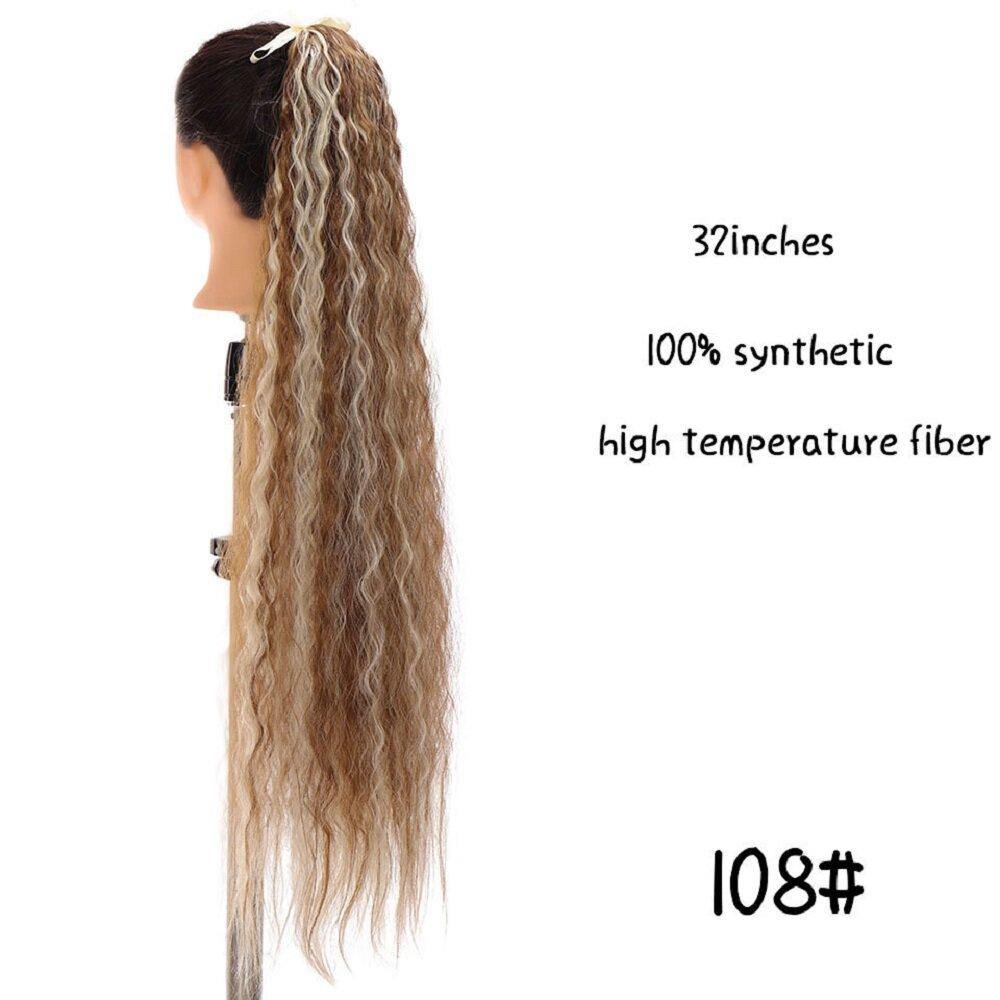 32inch 10 Colors Long Curly Hair High Temperature Fiber Bandage Ponytail Wig Piece - MRSLM