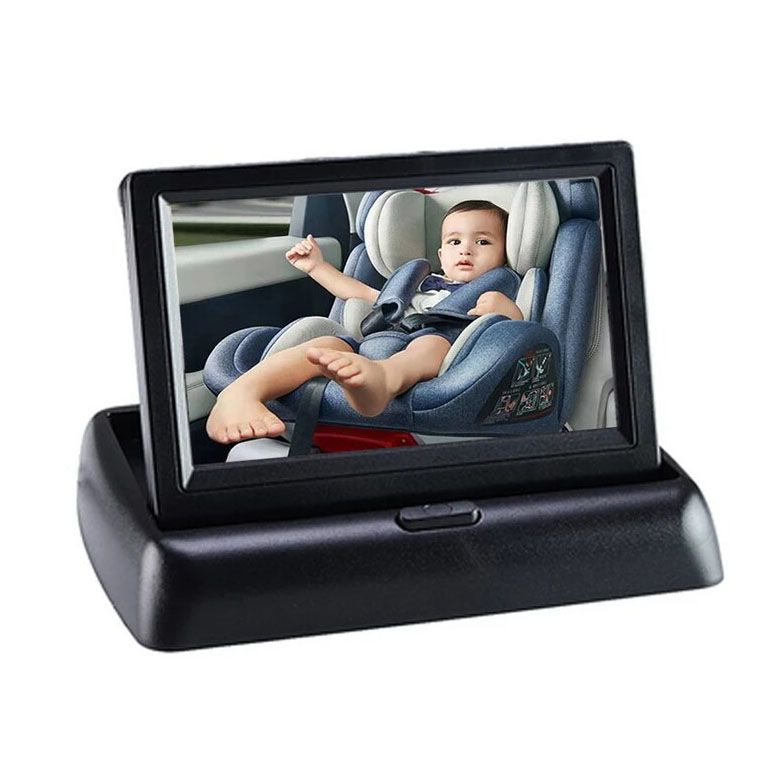 5" HD Baby Car Mirror Monitor: Infrared Night Vision, 150¬∞ View, Foldable LCD