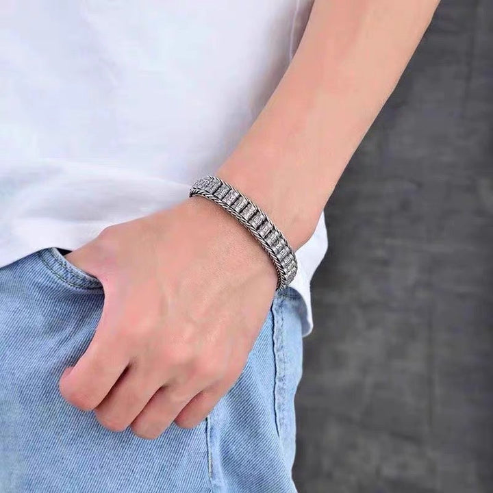 Hand Braided Passepartout Warp Wheel Bracelet For Men