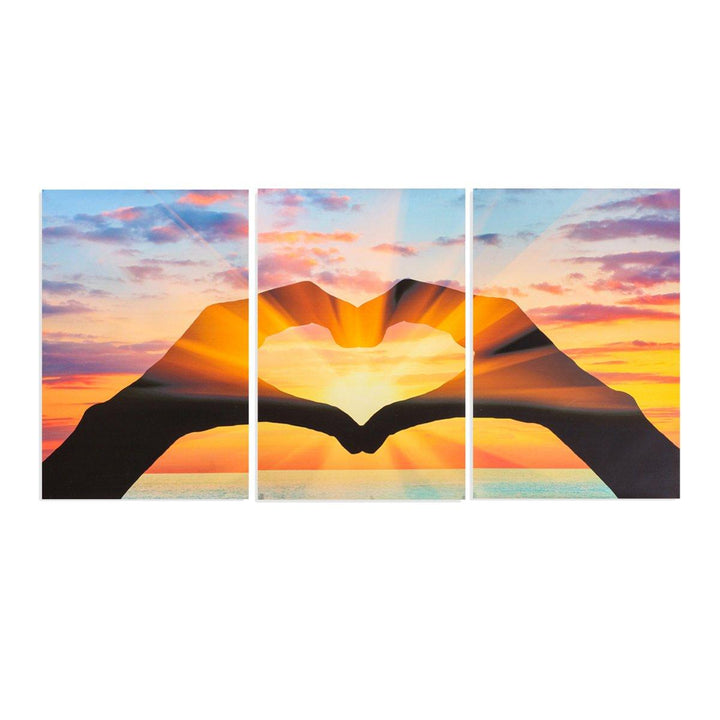 3pcs Unframed Heart Gesture Canvas Painting Home Wall Art Living Room Bedroom Decor Hanging Pictures