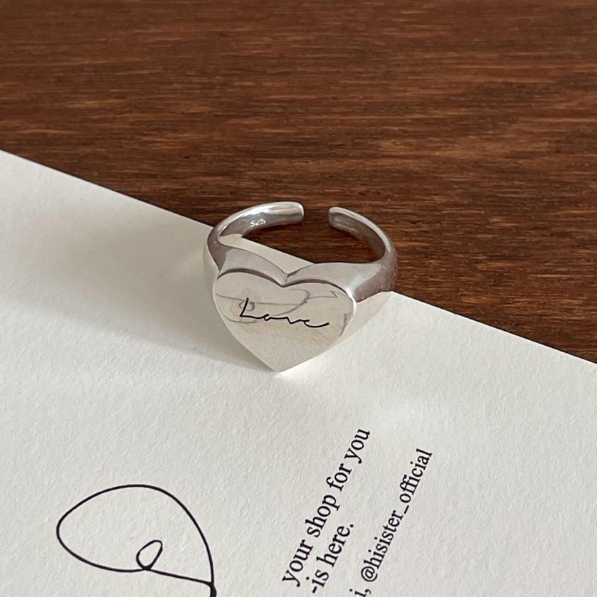 Sterling Silver Letter Love Versatile Ring