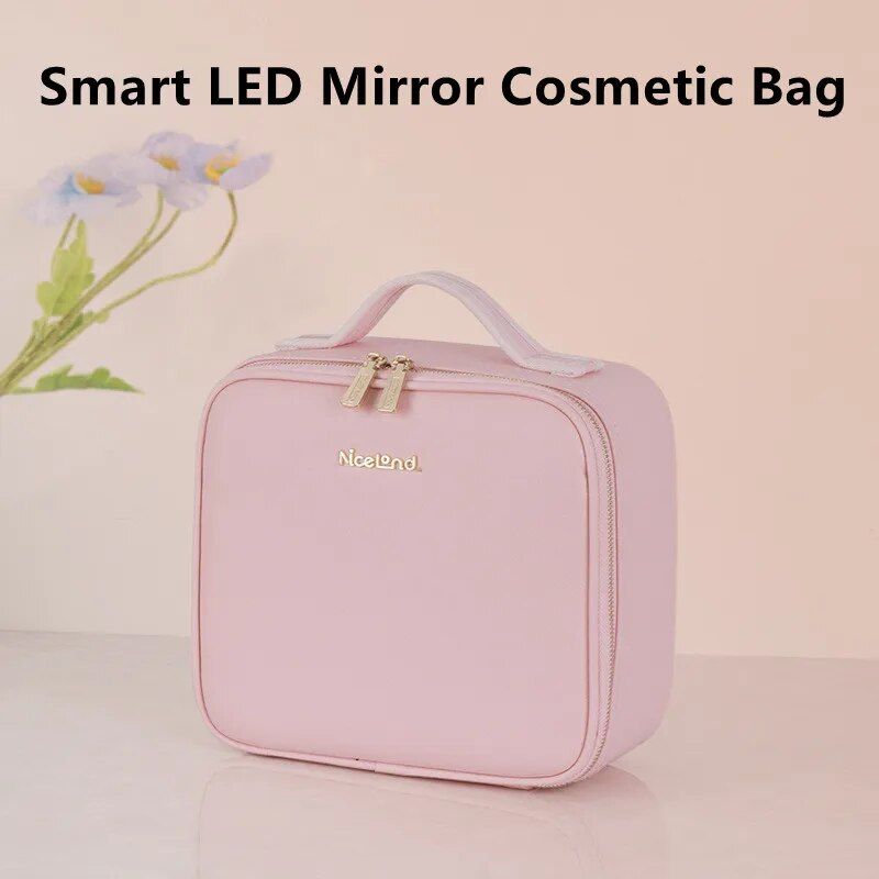 Illuminated LED Cosmetic Case with Mirror - Portable & High-Capacity Makeup Organizer