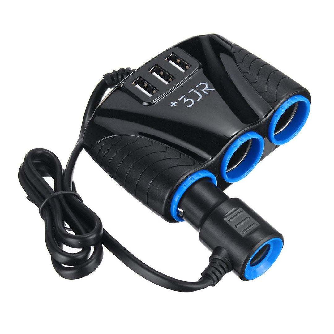 3 in 1 Triple Socket Vehicle Charger Car Lighter Adapter Power Plug USB Port