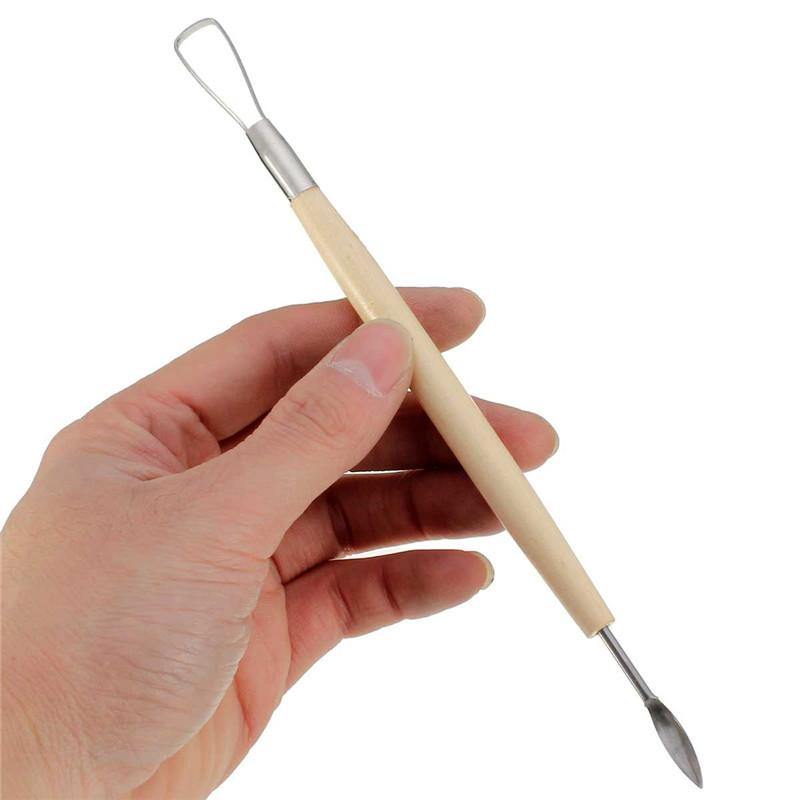 11Pcs Clay Sculpting Set Wax Carving Pottery Tools Shapers Polymer Modeling Wood Handle Set