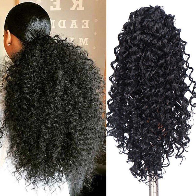 14 Inch Mid-Length Curly Ponytail With Clip - Soft Fluffy Chemical Fiber Wig Piece