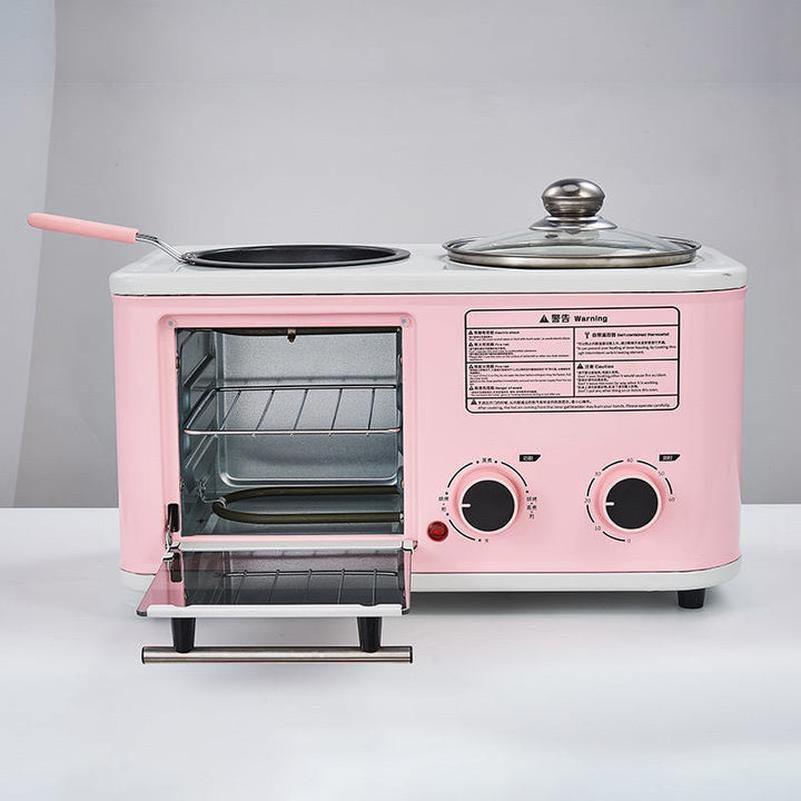 3 in 1 Electric Household Breakfast Machine Mini Bread Toaster Baking Oven Omelette Frying Pan Food Steamer